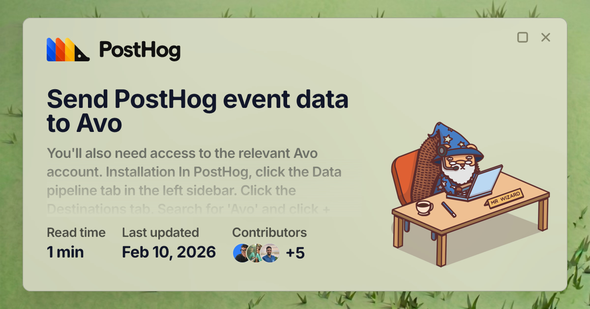 Send PostHog event data to Avo - Docs - PostHog