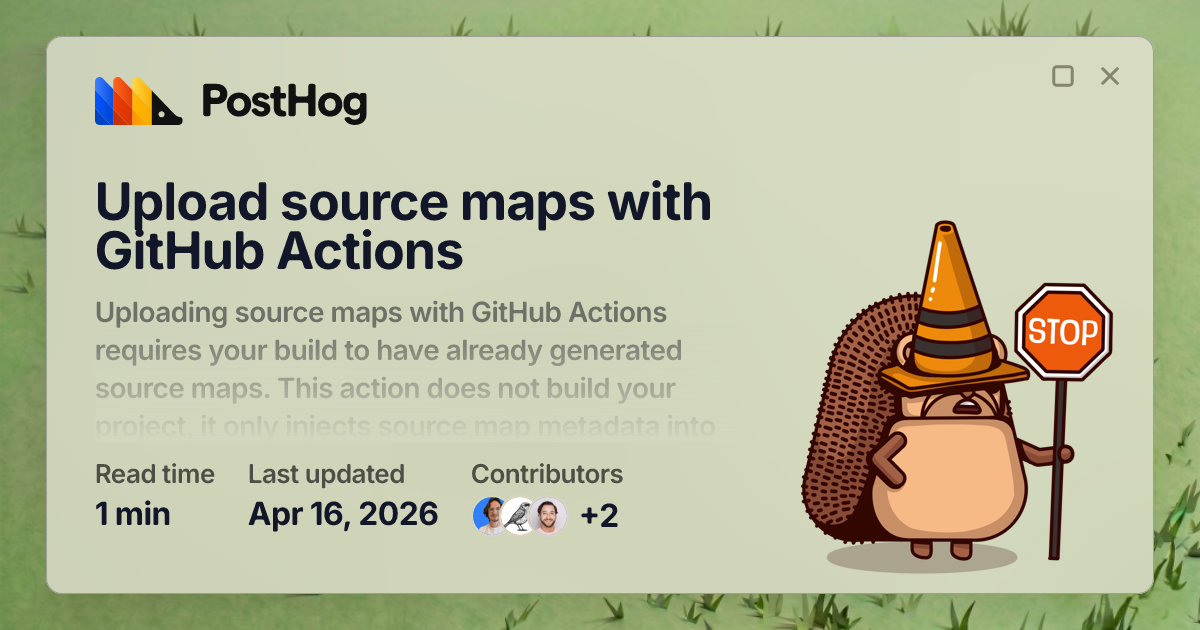 Upload source maps with GitHub Actions - Docs - PostHog