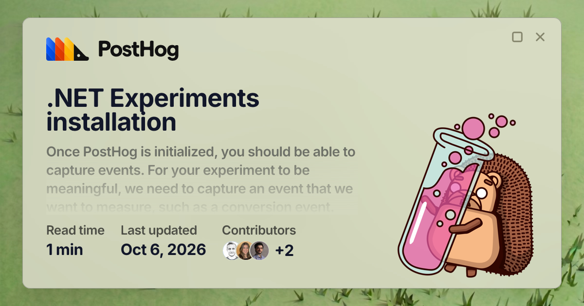 .NET experiments installation - Docs - PostHog