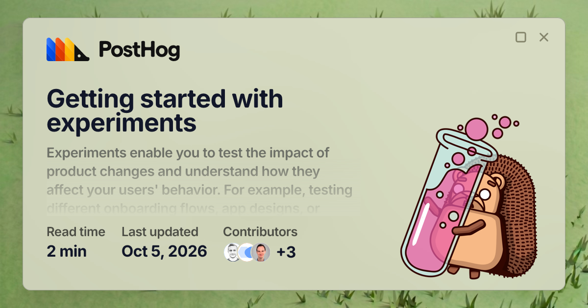Getting started with experiments - Docs - PostHog