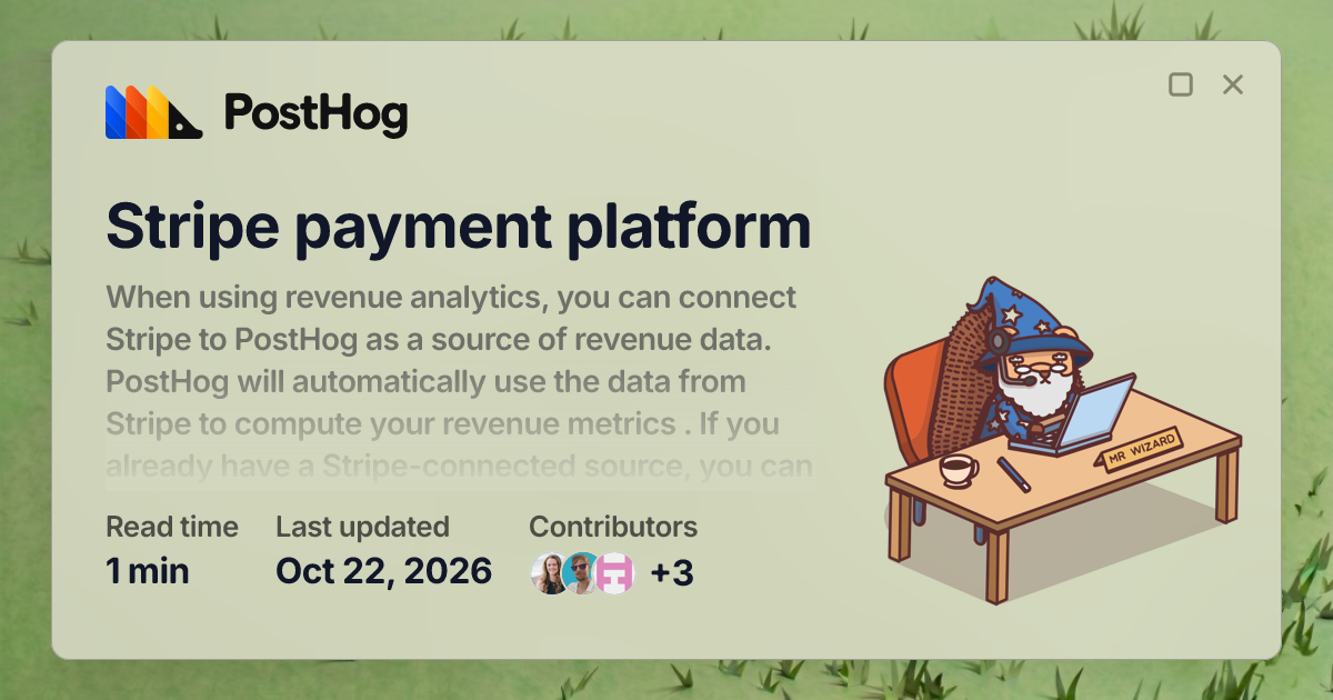 Stripe payment platform - Docs - PostHog