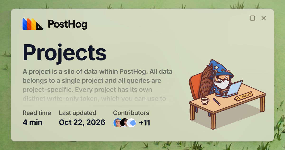 Projects - Docs - PostHog
