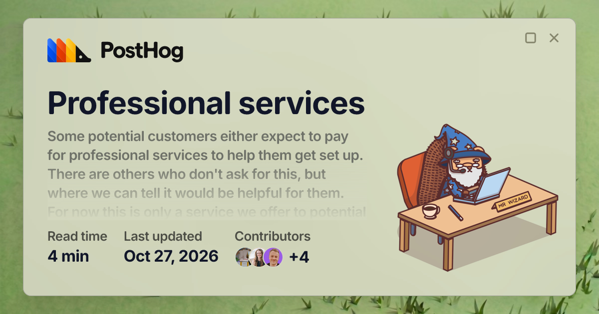 Professional services - Handbook - PostHog