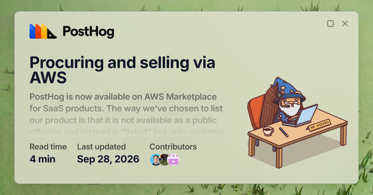 Procuring and selling via AWS - Handbook - PostHog