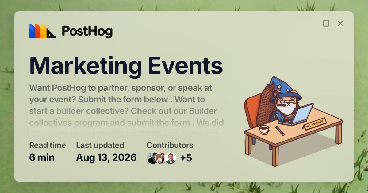 Marketing Events - Handbook - PostHog