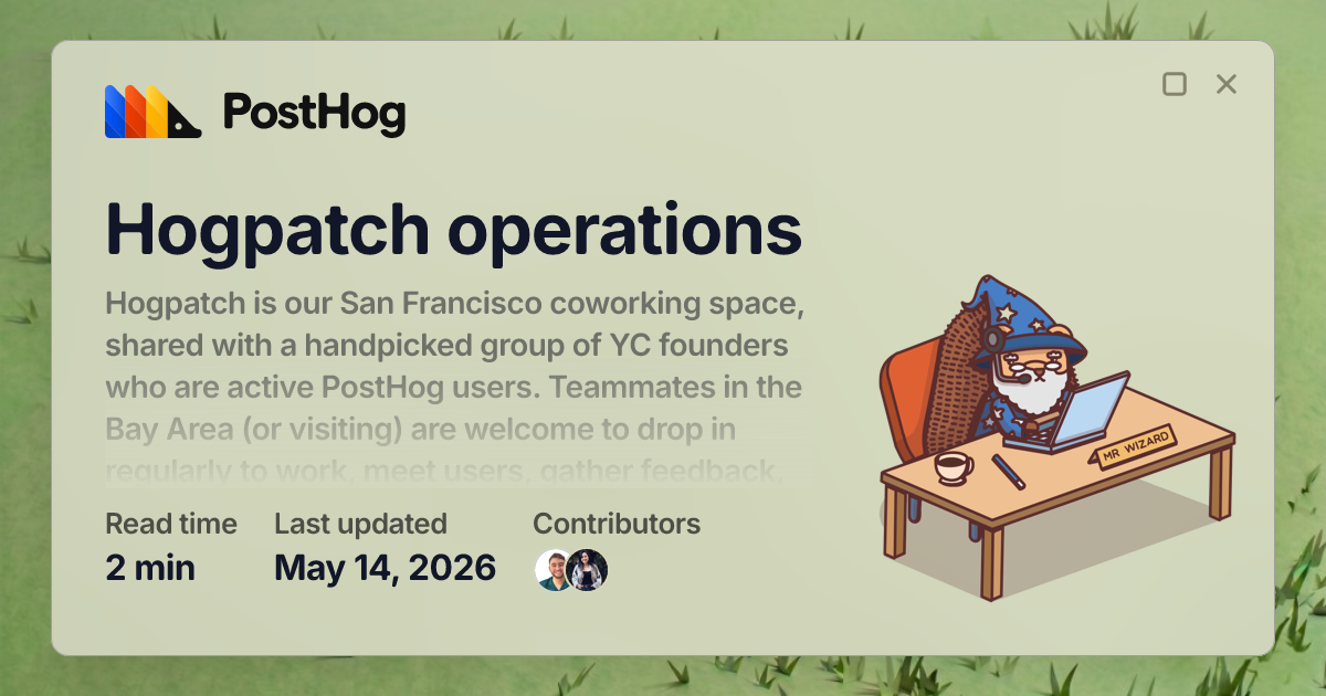 Hogpatch operations - Handbook - PostHog