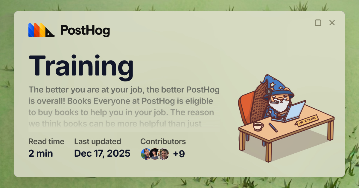 Training - Handbook - PostHog