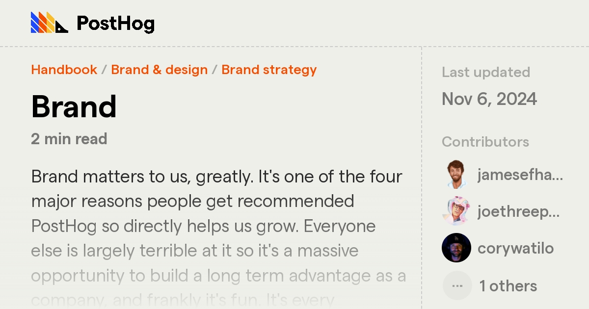 Thumbnail of Brand - Handbook - PostHog